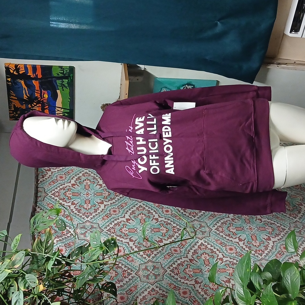 NWT Wound Up Maroon Text Hoodie, Size XS (1)